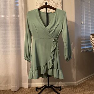 Altar’d State Seafoam Green Wrap Dress